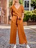 Urban Plain V Neck Jumpsuit
