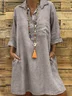Casual Plain Shirt Collar Dress