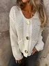 V Neck Plain Casual Regular Fit Sweater