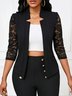 Plain Stand Collar Casual Jacket