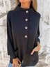 Casual Plain Stand Collar Jacket