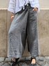 Casual Plain Fashion Wide Leg Pants