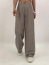 Women's  H-Line Wide Leg Pants Daily Going Out Pants Black-brown Casual Split Joint Plaid Spring/Fall Pants