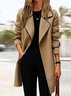 Women's Autumn And Winter Contrast Color Long Sleeve Woolen Coat