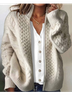 Women's Solid Color Long-Sleeved Sweater High Collar Autumn And Winter Jacquard Zipper Cardigan