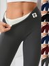 Four-Side Projectile Plain Regular Fit Casual Plush Four-way Stretch Tights Warm Pants Autumn And Winter Style Lambskin Thickened Stretch Leggings