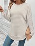 Women Striped Crew Neck Casual Long Sleeve T-shirt