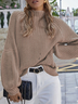 Loose Acrylic Lady Romance Plain Sweater