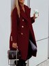 Plain Shawl Collar Lady Romance Loose Coat