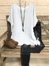 Summer Loose Solid Casual Short Sleeve Cotton and Linen Tunic Top